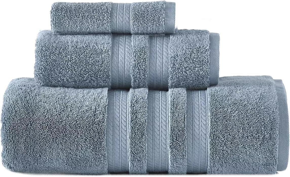 Member Mark 100% Cotton Hotel Premier Collection Luxury Bath Towel Bundle (Assorted Colors) (Grey, Bundle)