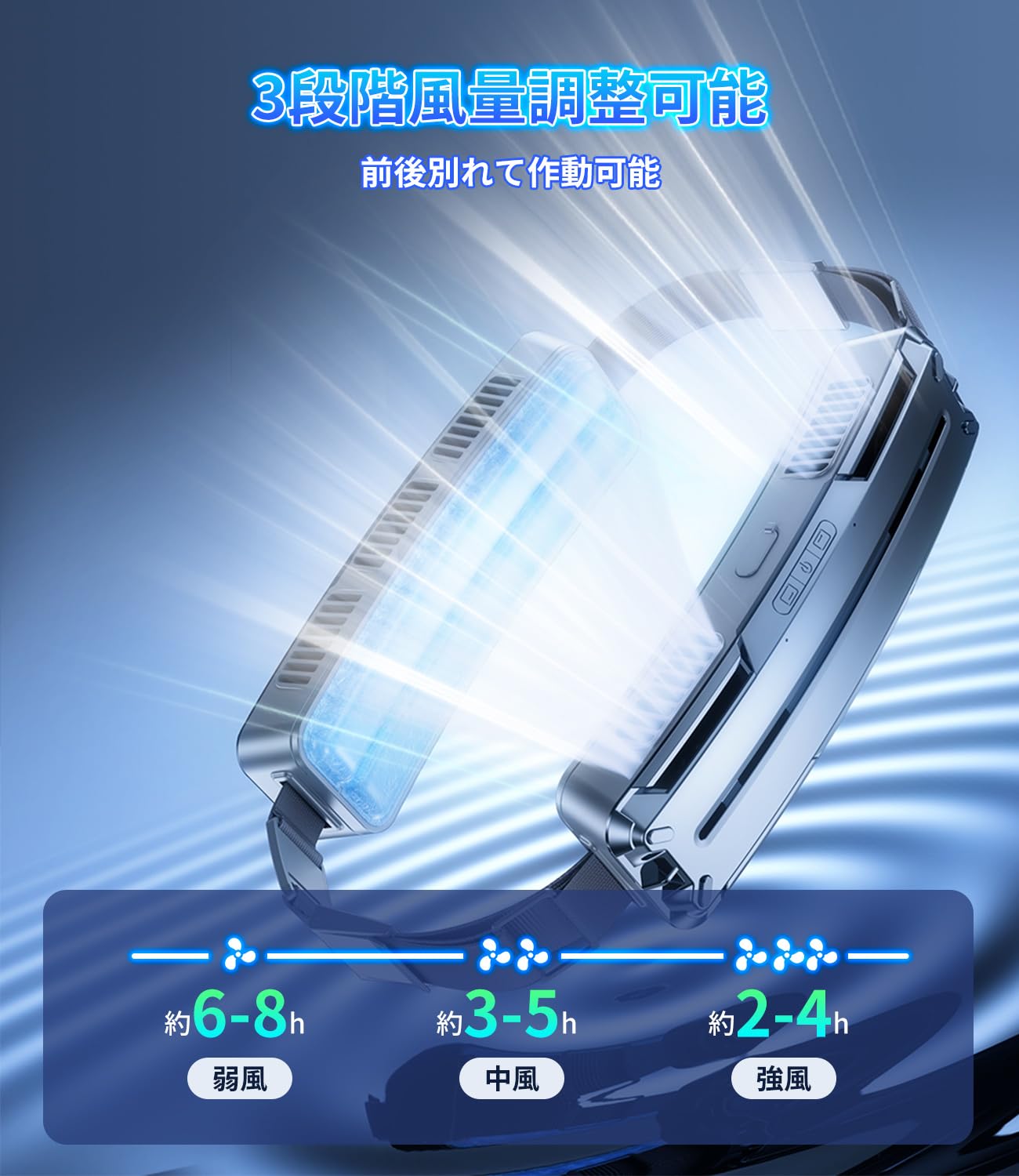 【2024新＆先端PCM冷感素材＆二機構造】腰掛け扇風機 ベルトファン 1秒急速冷感 体感が16℃低下 風量3段階調節 5つ強力ファン USB-C 急速 Amazon | 【2024新＆先端PCM冷感素材＆二機構造】腰掛け扇風機 ベルト