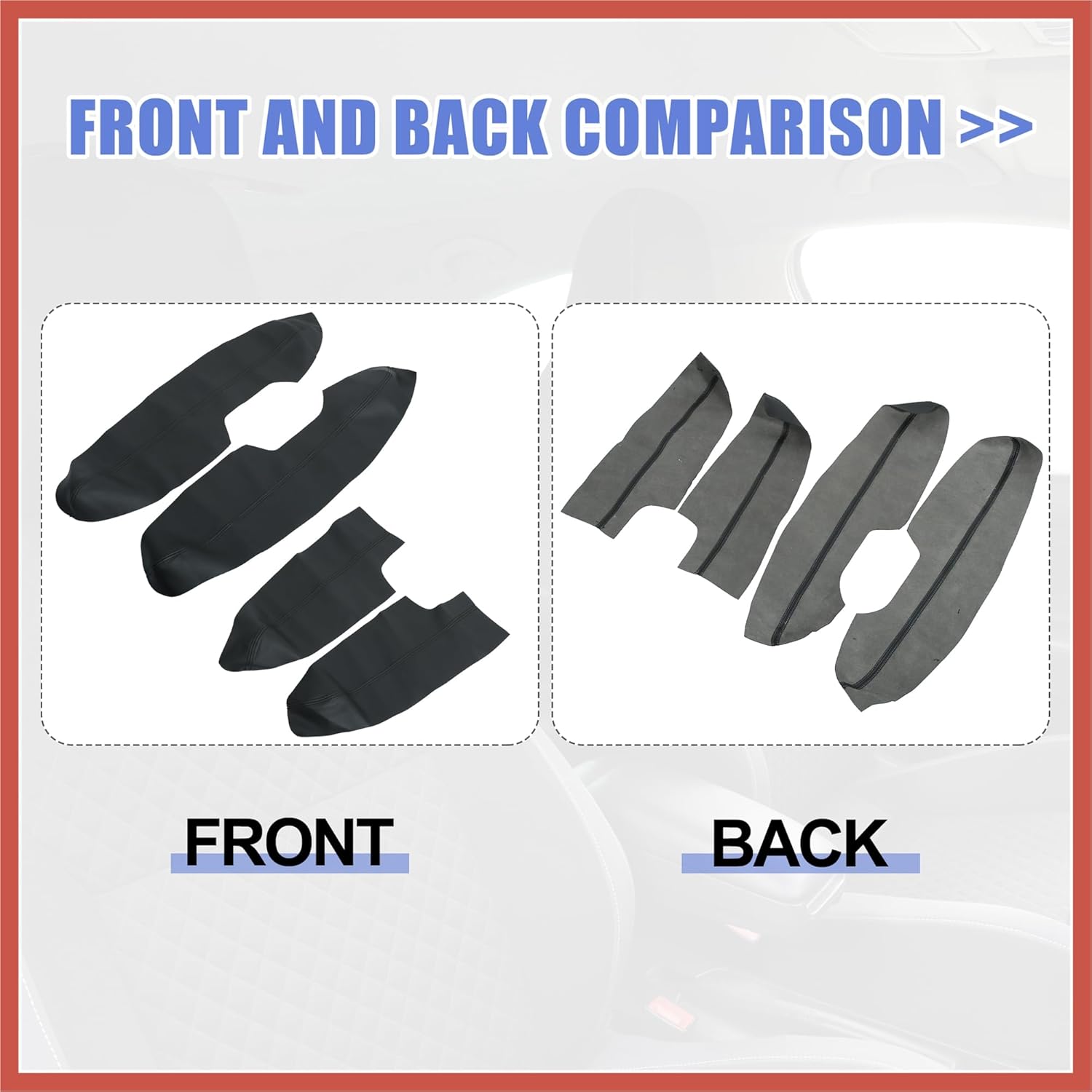 ACROPIX 1 Set Front Rear Cover Armrest Cover Pad Replacement Microfiber Leather for Nissan X-Trail 2014-2018 Black Car Parts