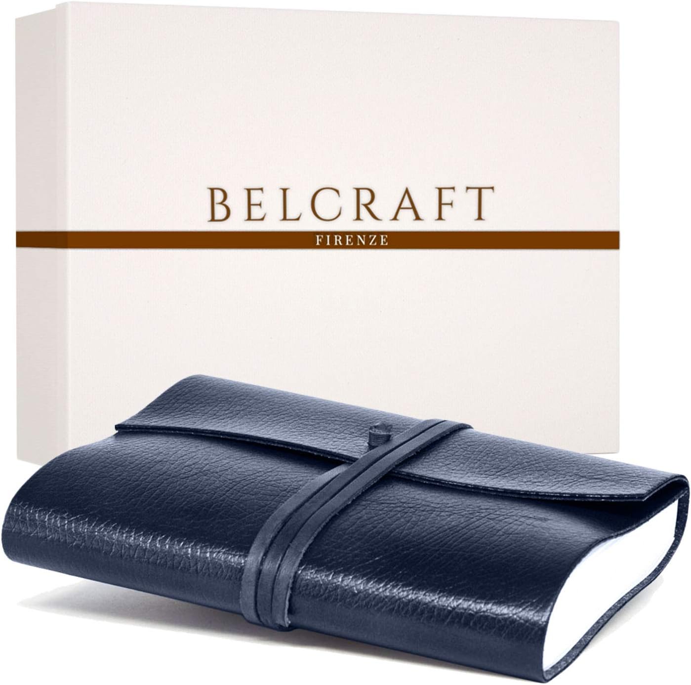 Tivoli Large Recycled Leather Bound Journal A5 (15x21 cm) Navy