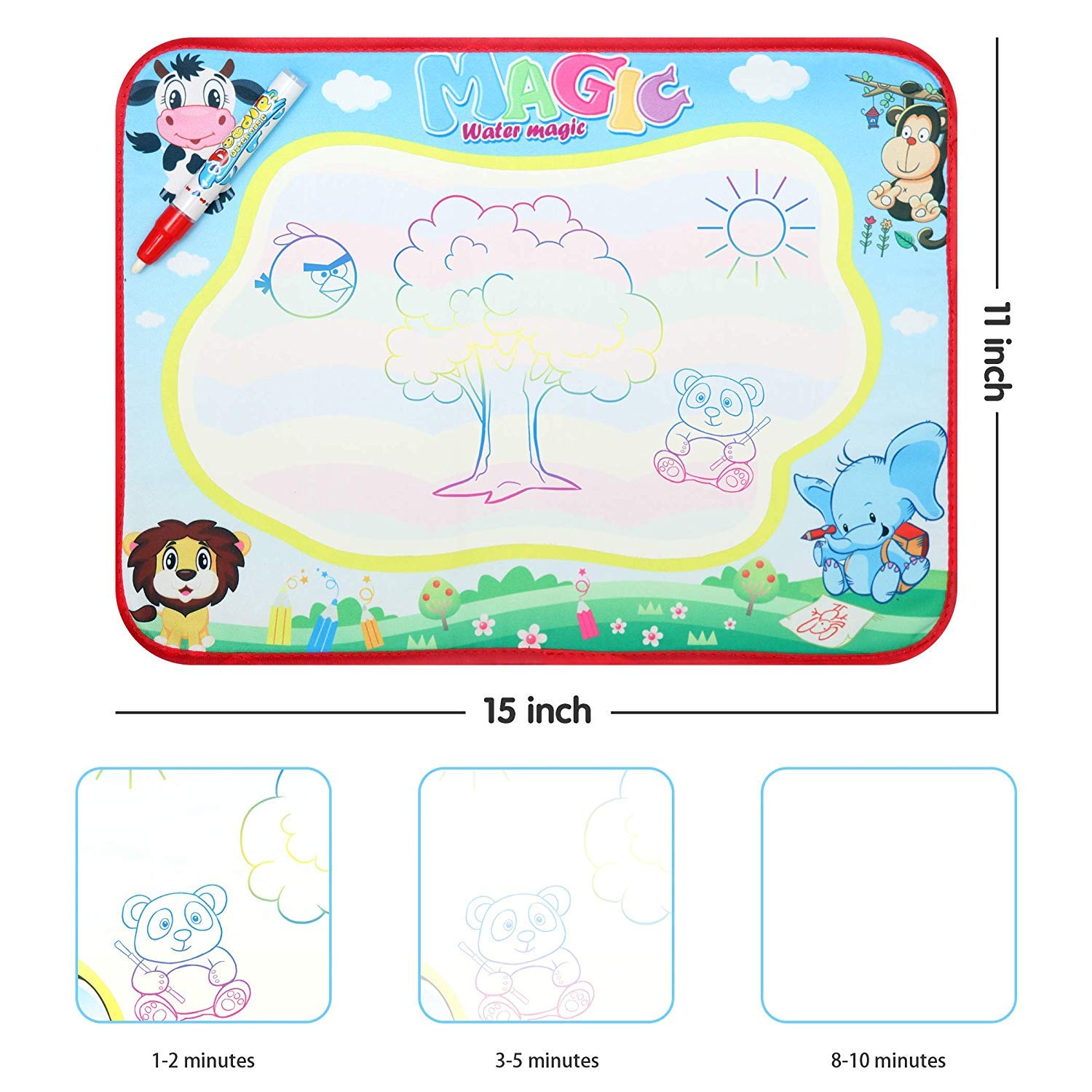 Becko US Plateau à jouets de voyage pour enfants - Plateau de jeu pour poussette, voiture, avion, voyage en voiture avec tapis de gribouillage, pliable et portable