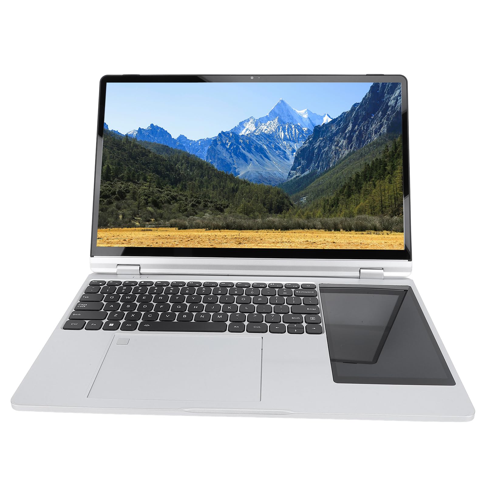 15.6in Computer per Laptop a Doppio Schermo, Tastiera Retroilluminata Ergonomica per Wins 11 PRO, PC per Laptop a Doppio Schermo per Lavoro/Multitasking, 32 GB RAM 256G Memoria Disco Rigido