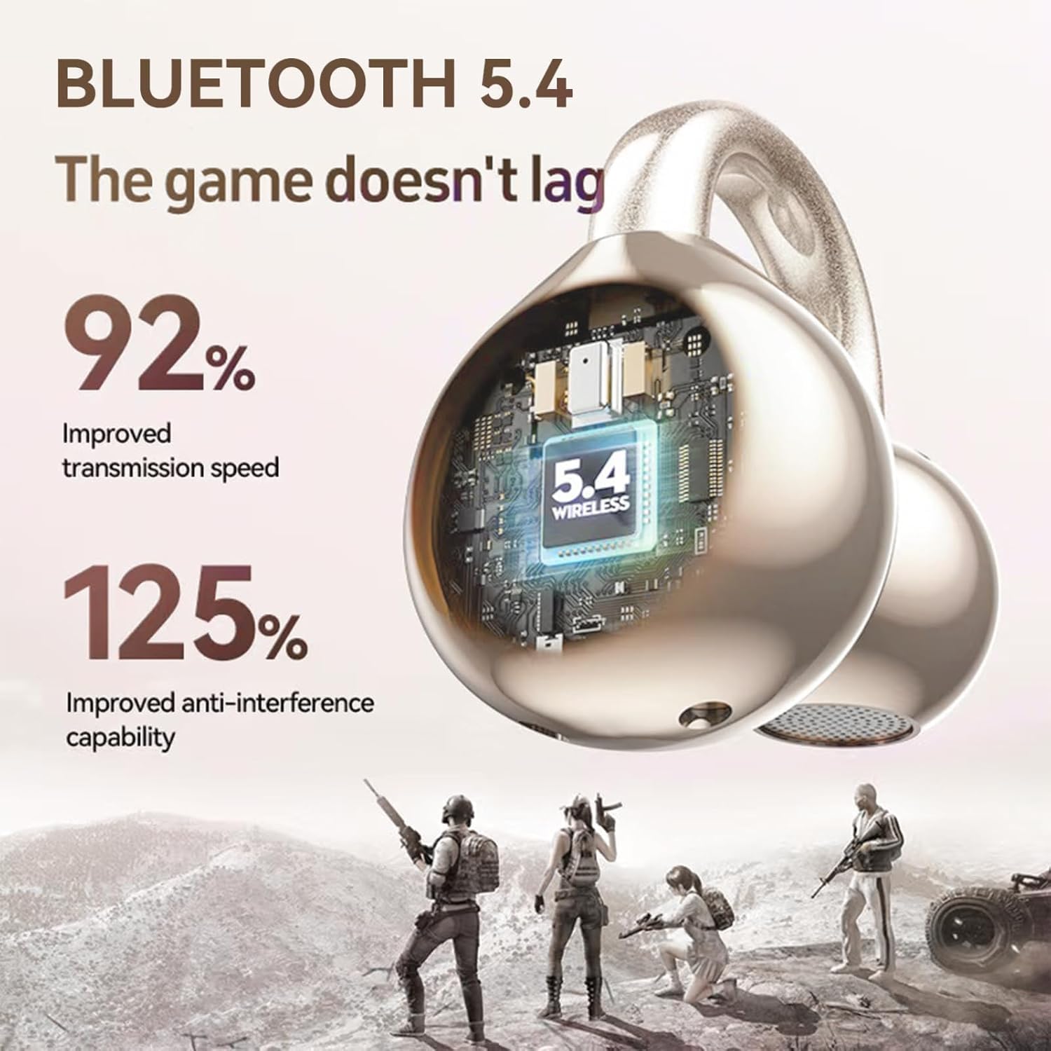 Clip on Earbuds for Small Ears & Glasses, Open Ear Bluetooth 5.4 Headphones with 40H Playtime & Digital Display, Sweatproof - Image 4