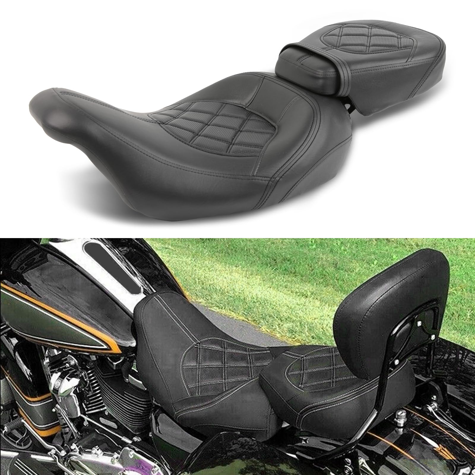 Amazon.com: Low-Profile Leather Seat Pillion Passenger Rider