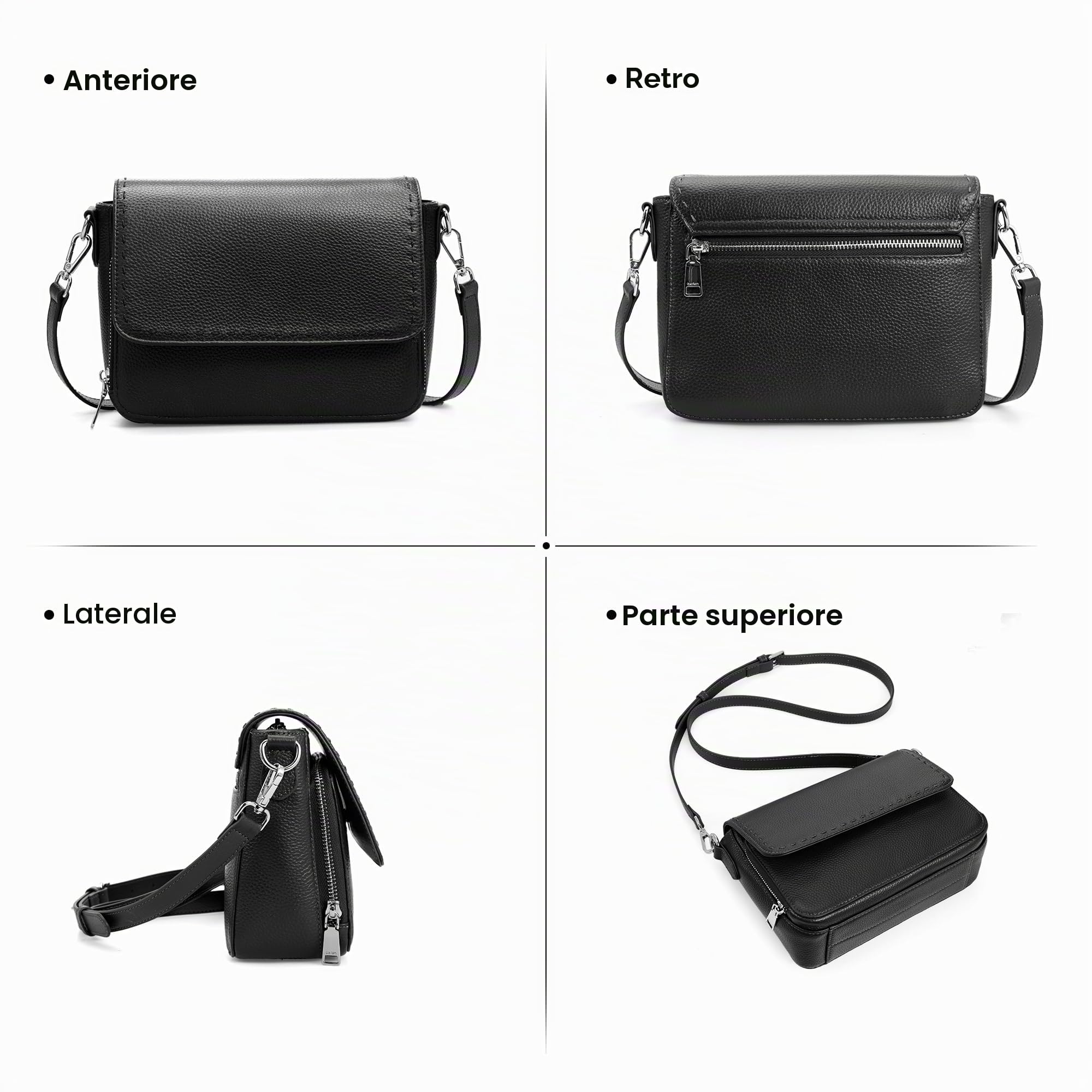 befen Borse a tracolla in vera pelle per le donne borsa media con portafoglio RFID integrato da donna morbida borsa a tracolla