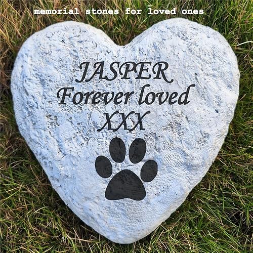 Miniatura 4 de Piedras decorativas de jardín personalizadas grabadas con cualquier mensaje y patrón, lápidas en forma de corazón, rocas conmemorativas para regalos