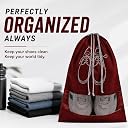 FabPax Shoe Bags for Travel Set of 24 – Waterproof Shoe Covers with Transparent Window | Travel Shoe Organizer for Men & Women | Dust Proof Shoe Storage Pouches for Suitcase, Gym & Closet (Maroon) gallery image