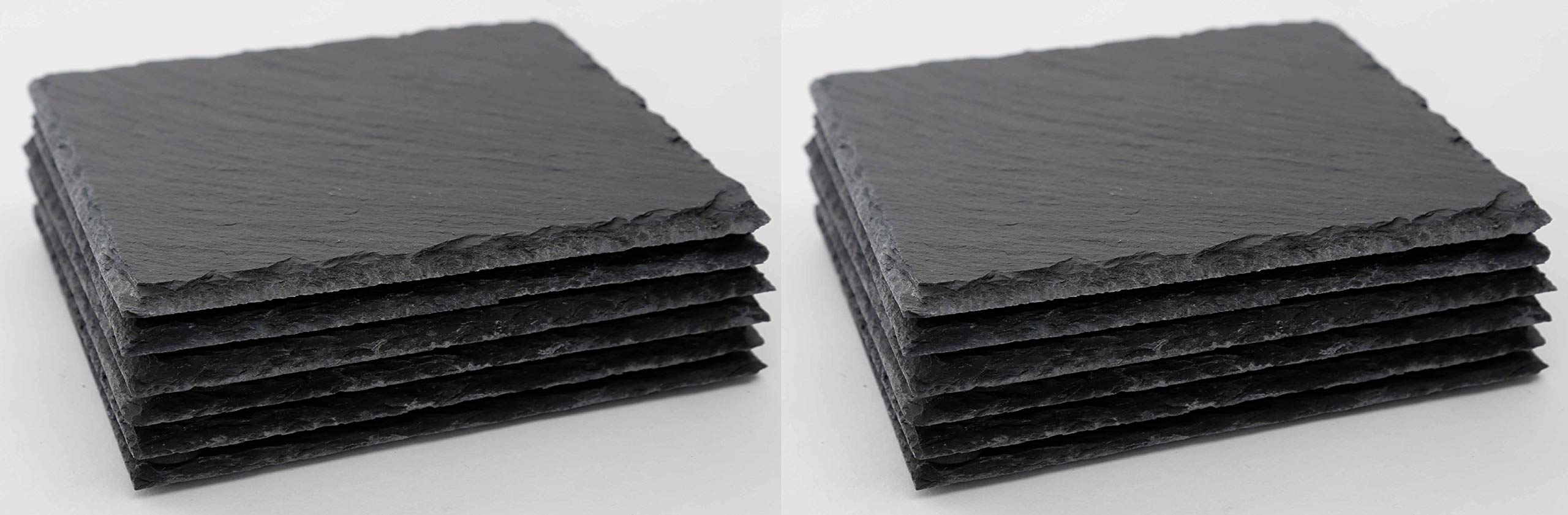 Novaliv 12x Schieferplatten I quadratisch I 20x20x0,5 cm I Sushi Deko Servierplatten lang Schieferplatten Untersetzer Tischplatz Teller Set