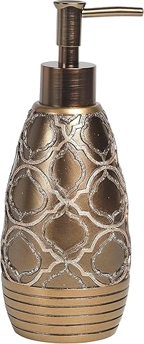 Zahari Home Juego de dispensador de jabón elegante de husillo, diseño moderno de impresión para cocina y baño, bomba de loción, jabón para platos,