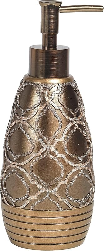 Spindle Stylish Soap Dispenser Set - Modern Print Design for Kitchen and Bathroom - Lotion Pump, Dish Soap, Hand Sanitizer, Hand Soap - Cute and Practical