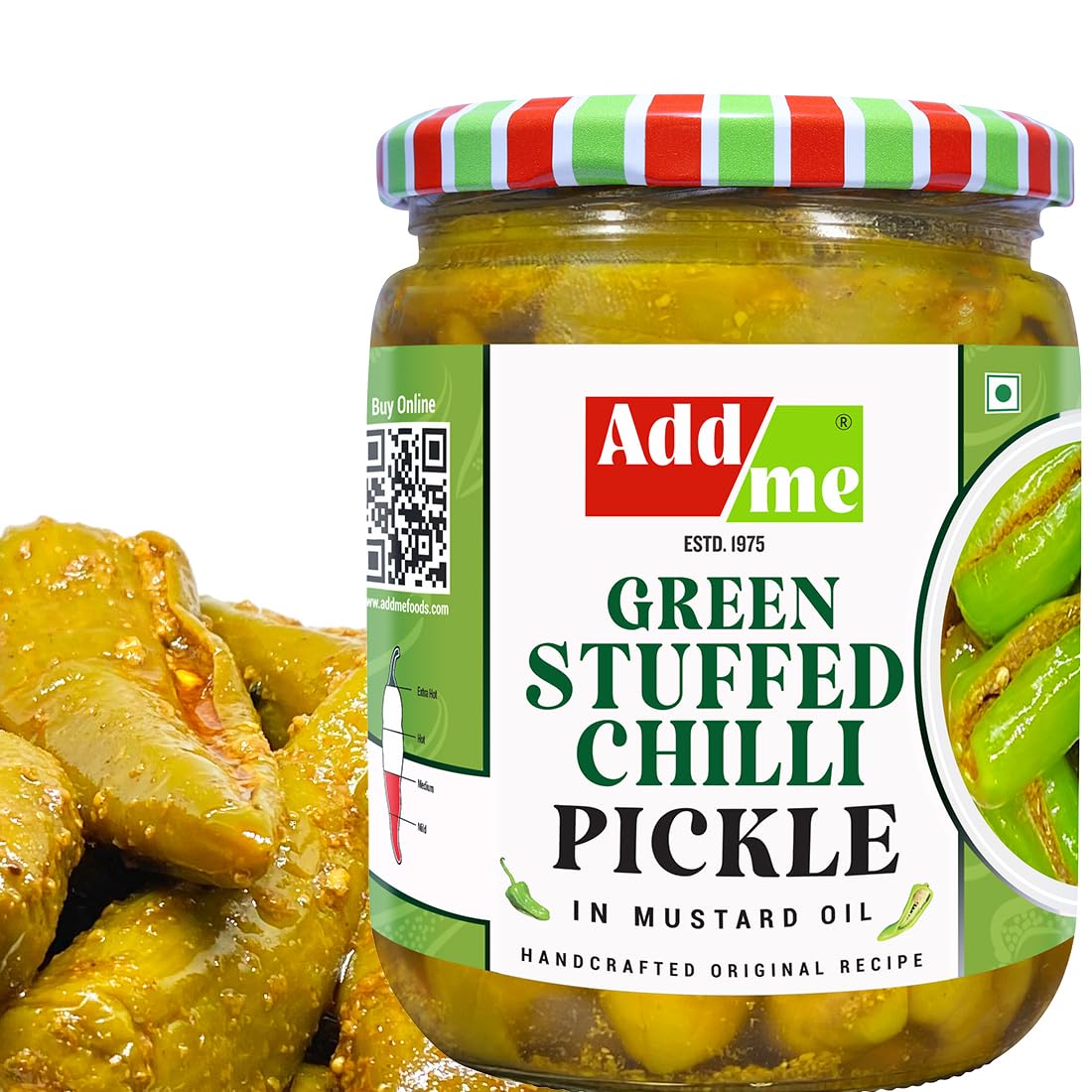 Add me Green Stuffed Bharwa hari mirch achar 500g Chilli Pickle Rajasthani athana mirchi Bharua pickles 500 gram Glass Pack (B089CYZCW1) Amazon Price History, Amazon Price Tracker