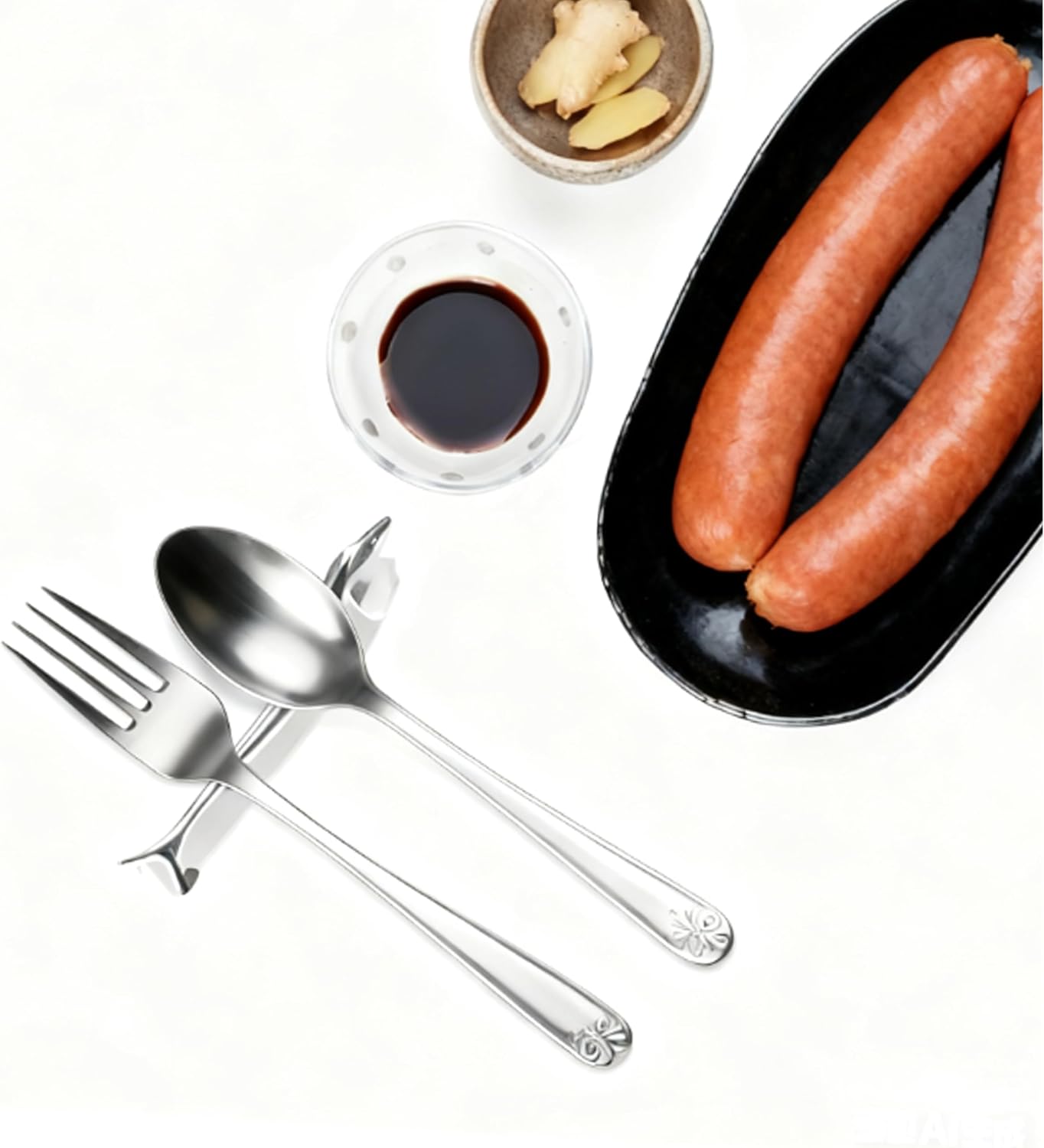 4-Piece Dog Design Chopstick Rest and Holder Set - These charming zinc alloy chopstick rests feature a cute dog pillow shape, offering a secure place for your chopsticks.