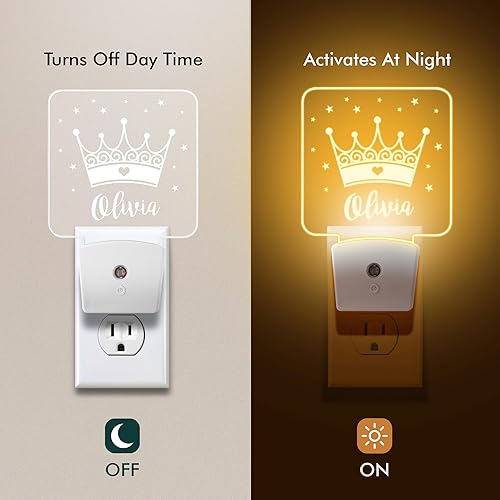 Miniatura 4 de Luces nocturnas personalizadas enchufables a la pared para dormitorio de niños con sensor de encendidoapagado automático, luz nocturna LED blanca