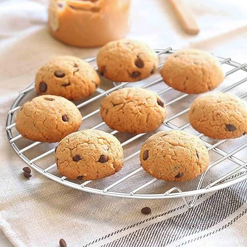 Miniatura 5 de TeamFar Juego de 2 estantes redondos de enfriamiento de 7½ pulgadas para hornear al vapor, acero inoxidable, saludable y apto para lavavajillas