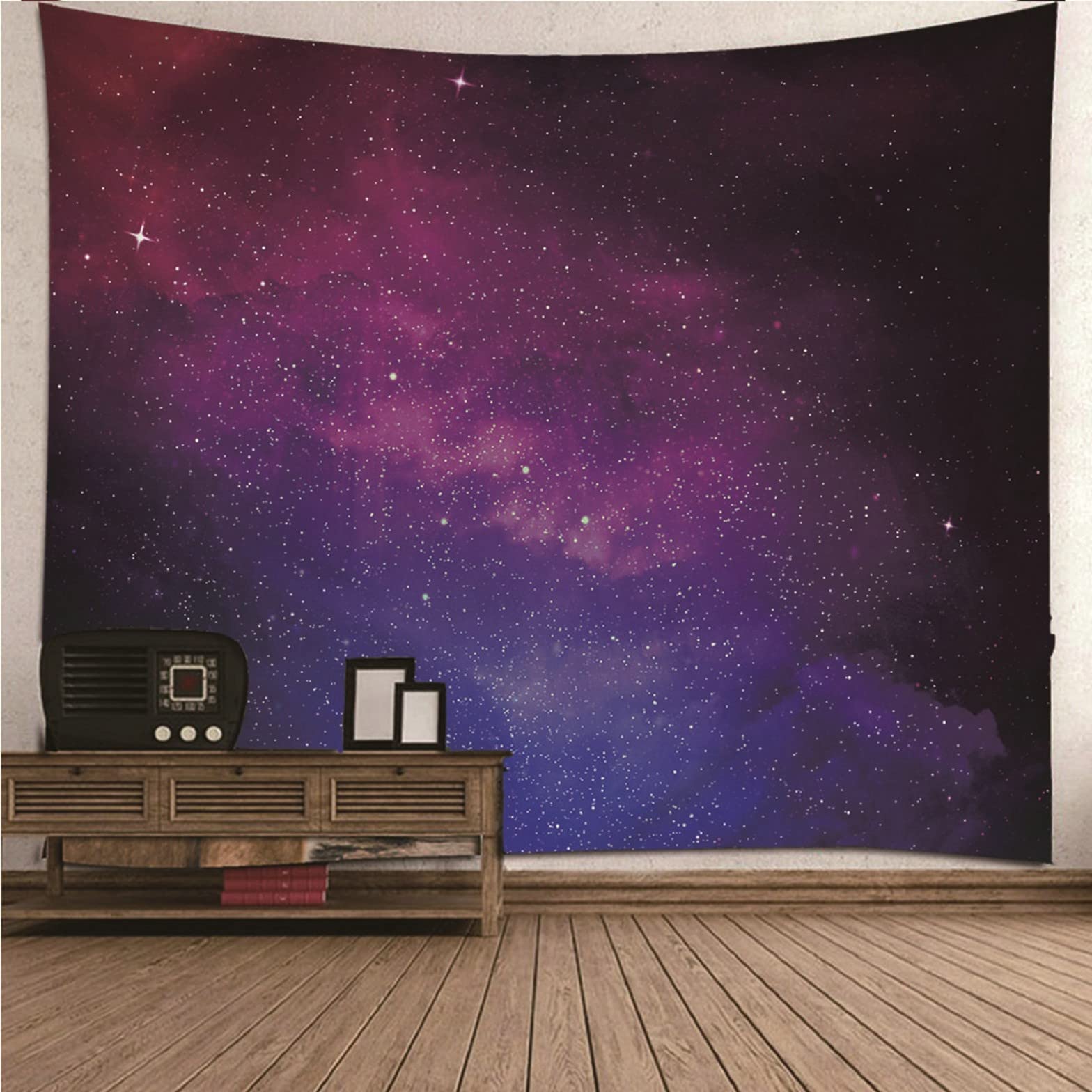 Ethereval Tapestry Nature Trippy Psychedelic Vertical Galaxy Theme Night Sky Door For Living Room Purple Wall Hangings Fabric Decorations 260x240cm