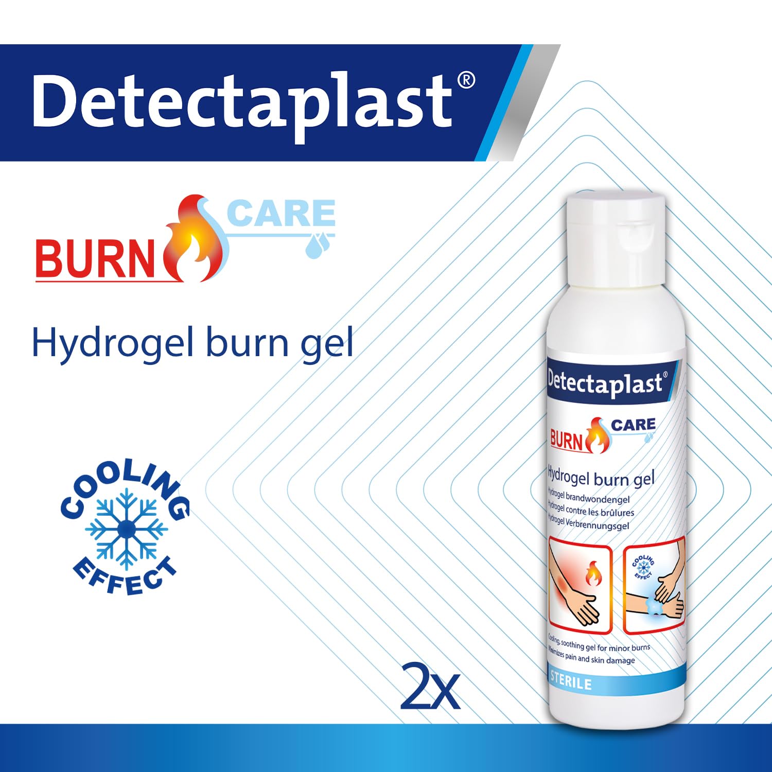 Detectaplast Gel bruciante per ustione (118 ml, 2 pezzi) – idrogel unguento antincendio – gel rinfrescante a base d'acqua