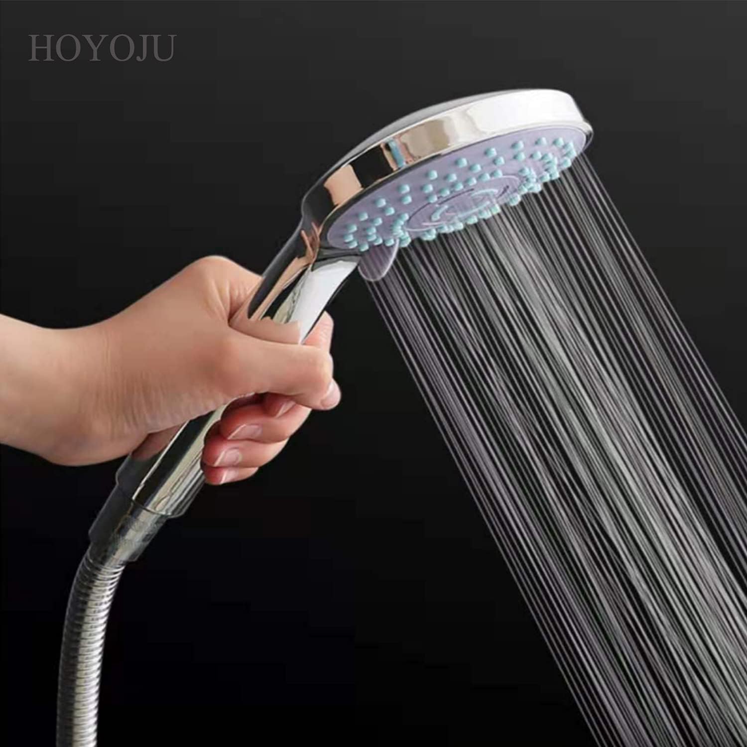 Handheld Showerheads High Pressure Water Saving showerheads 5 Mode Function 4 inch Face Spray Handheld Showers Join G1/2 interface 2.5 GPM High Flow Regulator and Pressure Optimization Chrome…