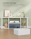 SONGMICS Home Superfast Toolless Assemblée, TV Pour les téléviseurs jusqu'à 50 Des pouces, TV Unité du Cabinet, Table du Centre des médias, Salon, 110 x 35 x 46 cm, étagères, Snow Blanc et blanc mat ULTV500W01