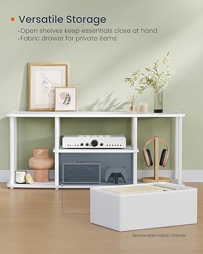 Miniatura 4 de SONGMICS HOME Montaje súper rápido sin herramientas, soporte de TV para televisores de hasta 50 pulgadas, mueble de TV, mesa central multimedia,