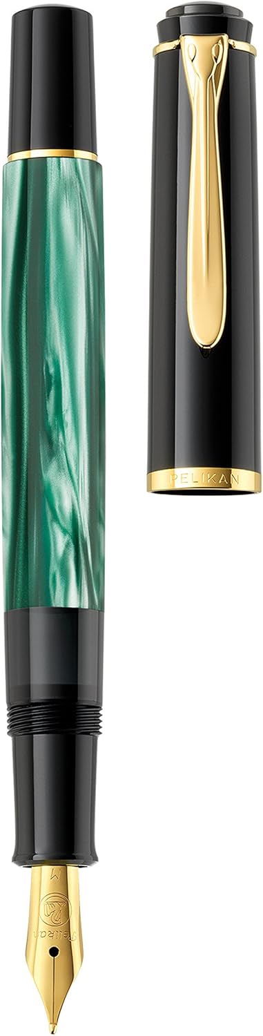 Pelikan M200 983395 Fountain Pen Nib F Marbled Green