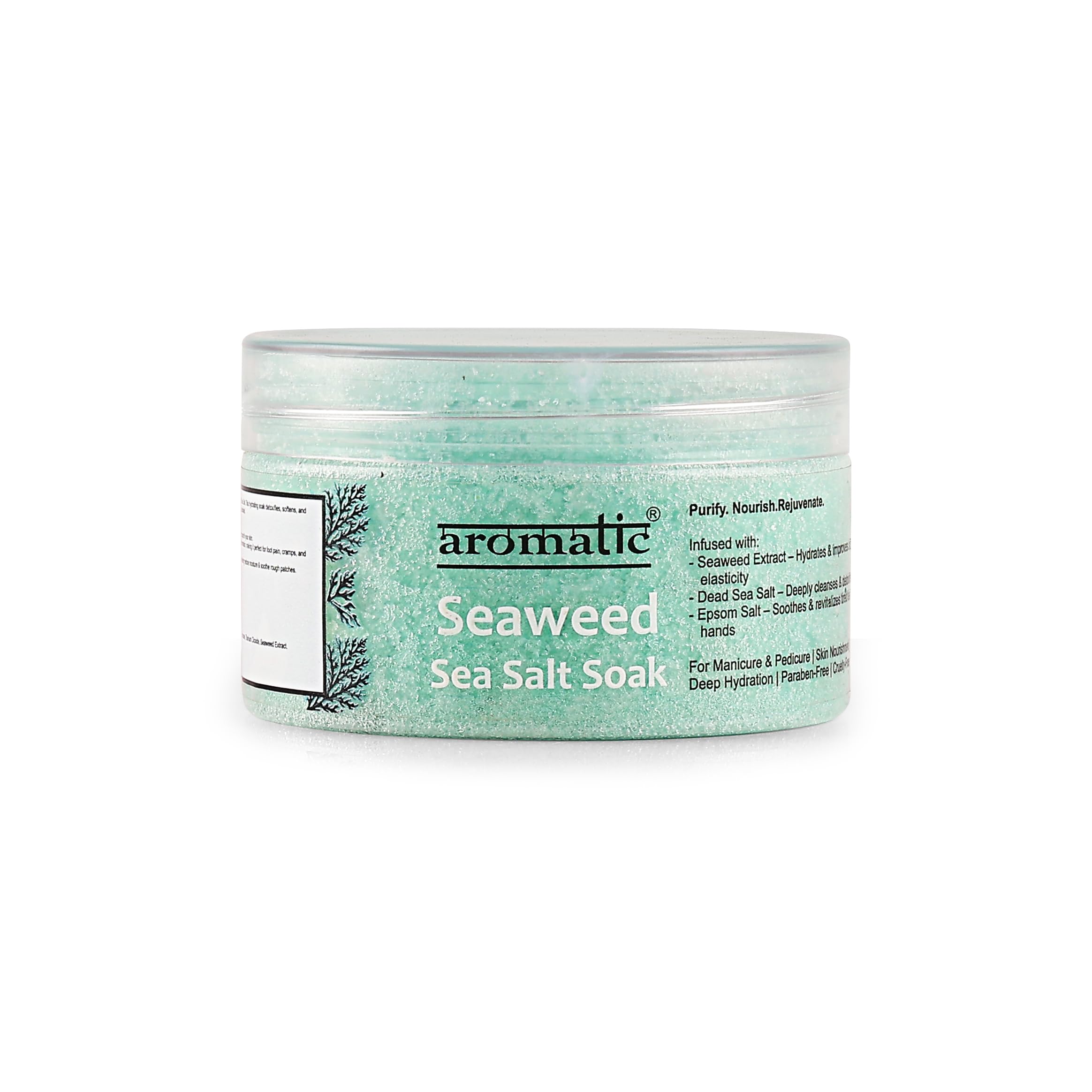 Aromatic Seaweed Sea Salt Soak for Manicure & Pedicure | Epsom Salt Foot & Hand Soak with Dead Sea Salt | Deep Cleansing, Skin Nourishment & Deep Hydration | Helps Improve Skin Elasticity & Soothe Tired Feet | Paraben-Free Care | 200g-image-21