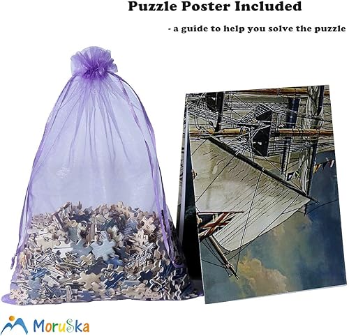 Miniatura 2 de Moruska Rompecabezas de barco de vela para adultos, rompecabezas de madera de 1000 piezas, difícil y fresco, la era de la navegación, rompecabezas