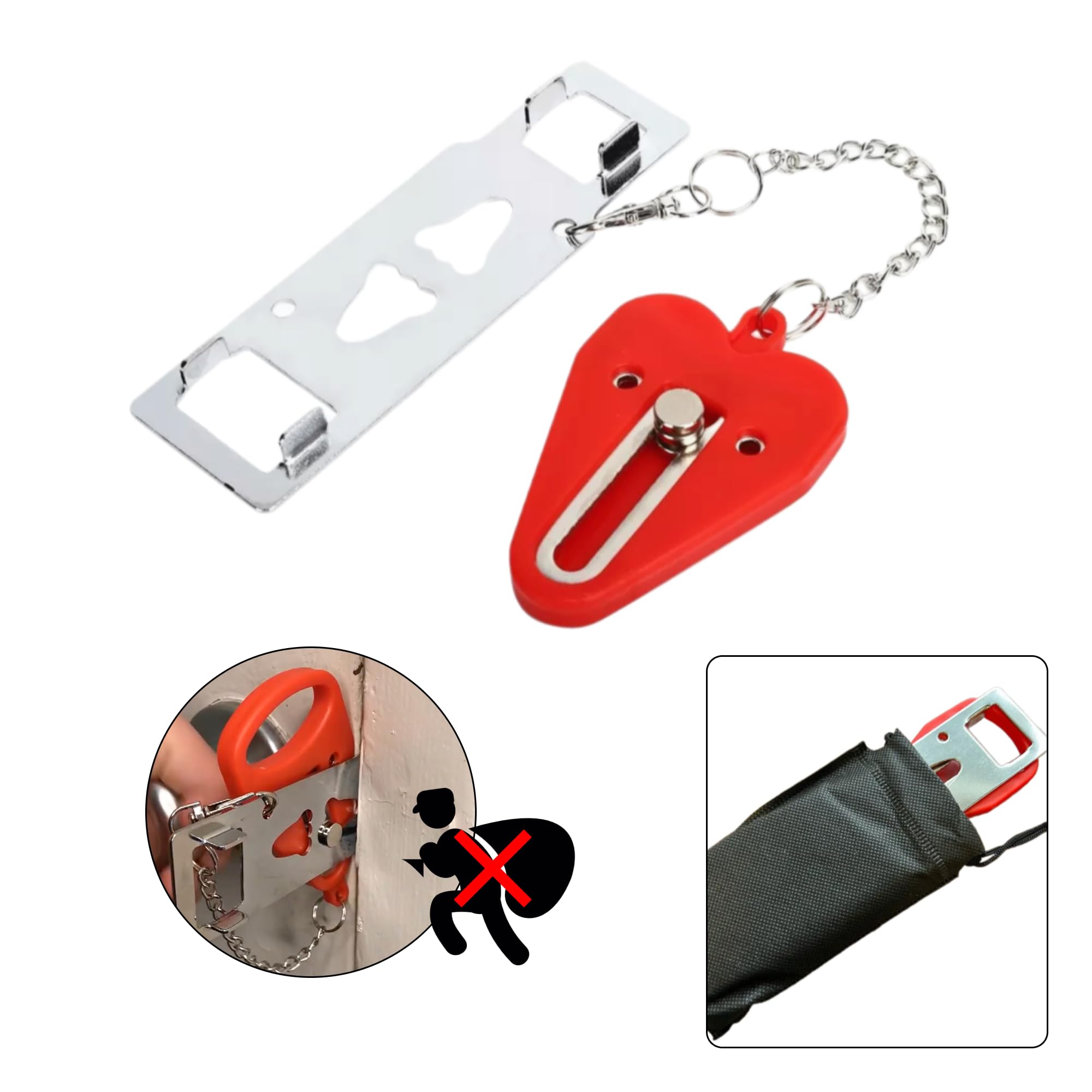 Portable Door Lock for Enhanced Security – Easy-to-Use, Travel-Friendly Device to Secure Doors Anywhere. Ideal for Hotels, Apartments, and Rentals for Added Peace of Mind