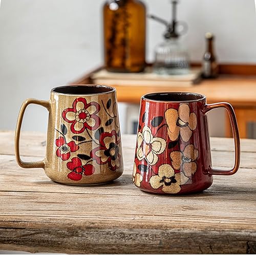 Vista 13 de Taza de café de cerámica de 24 onzas, taza de café con leche, taza de té para cacao, capuchino, latte, cereales, apta para lavavajillas, microondas