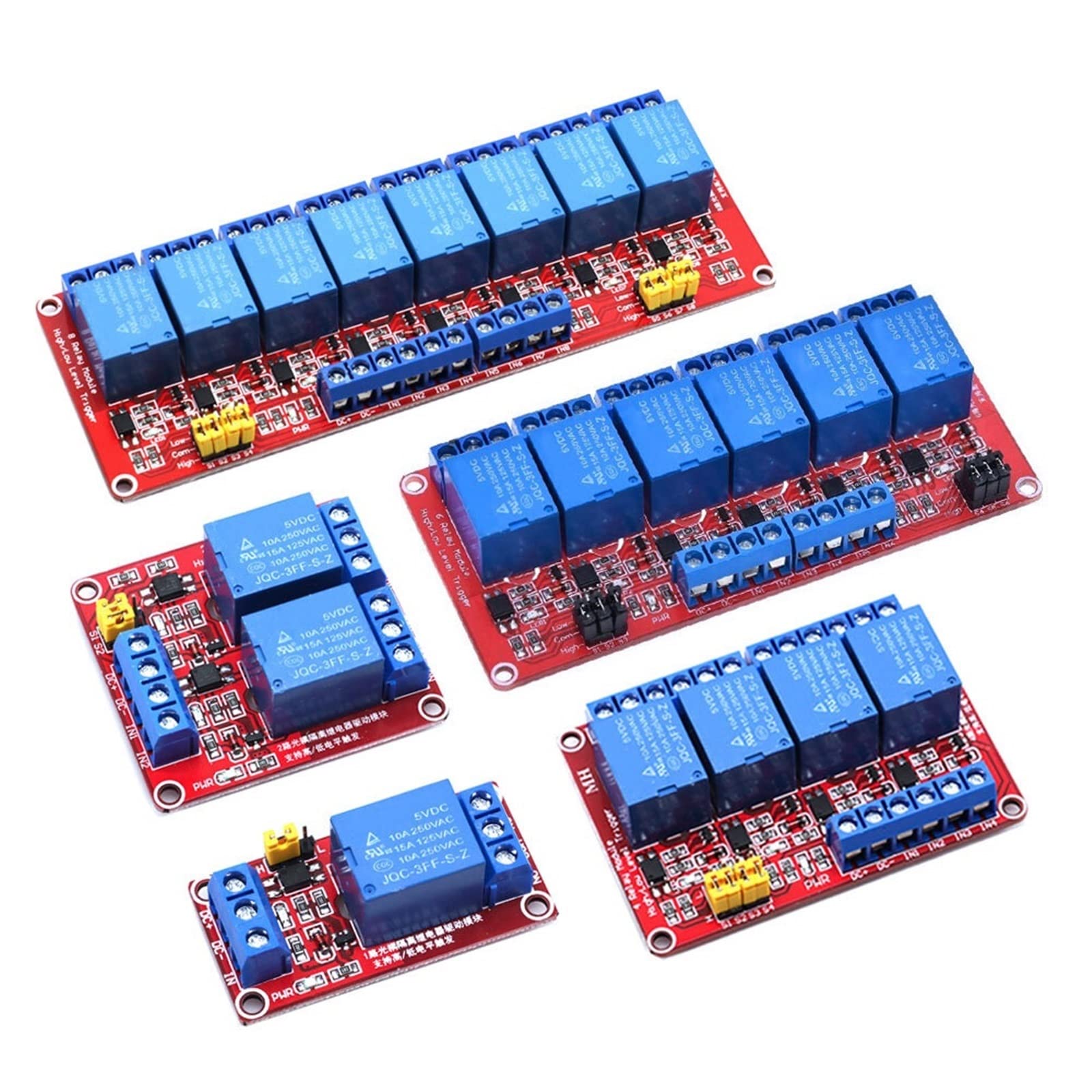 Moduł przekaźnikowy 5V, 12V, 24V, moduł Smart Control dla domu 1/2/4/6/8 kanałów, wysoki i niski poziom wyzwalacza, podwójny transoptor izolacji (2 WAY kanał)