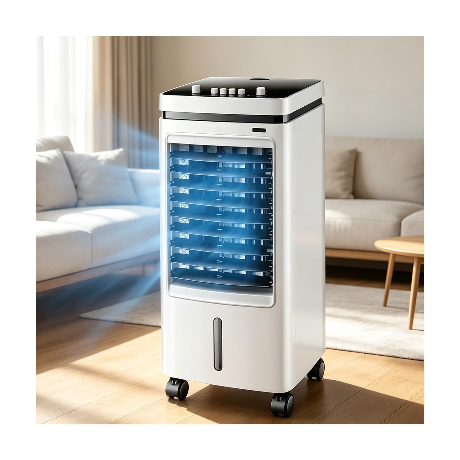 Aria Condizionata Portatile, Condizionatore Senza Tubo | Serbatoio Dell'Acqua da 4 Litri, 3 Velocità Della Ventola, Funzione di Oscillazione Automatica(6,Mechanical)