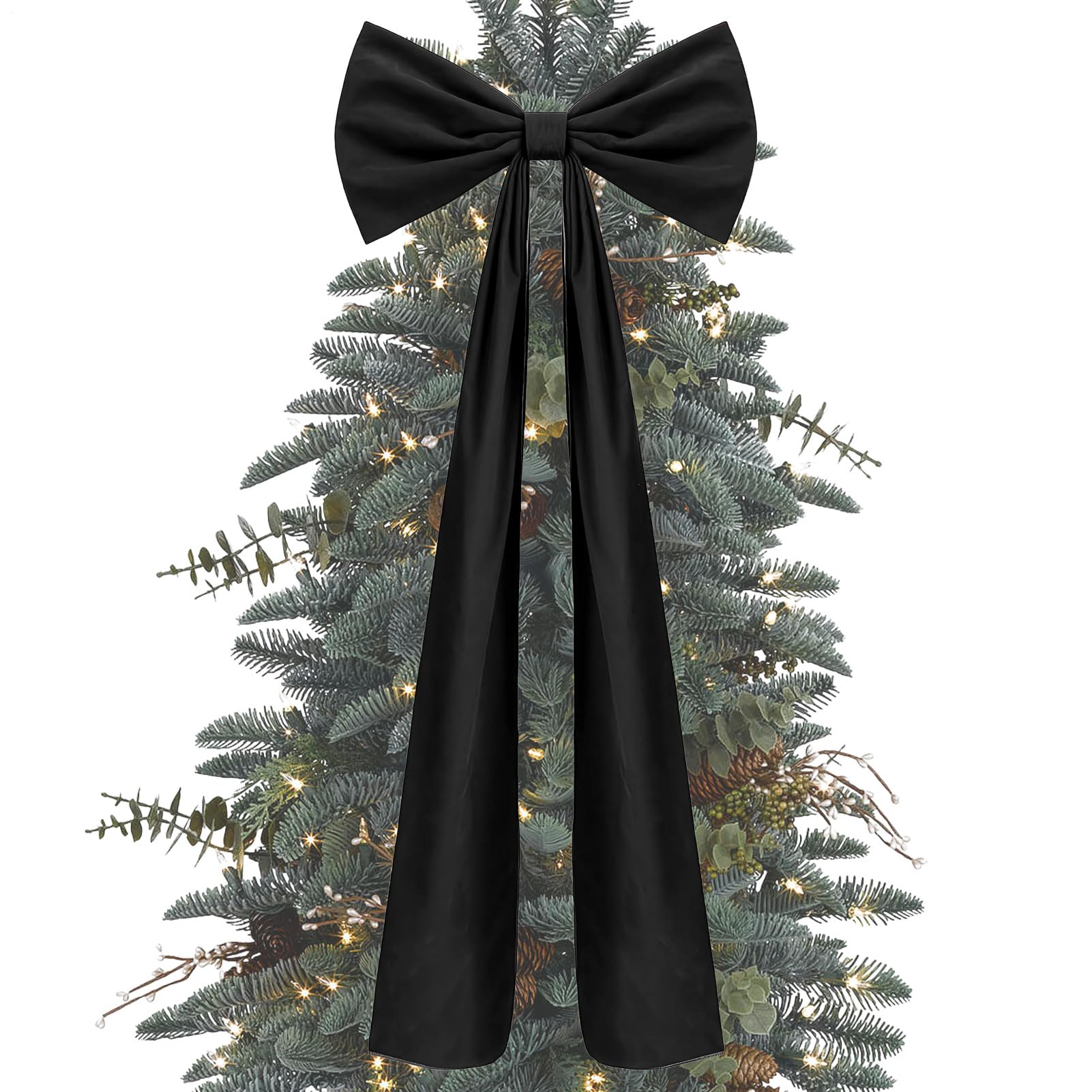 Lazos para árbol de Navidad de terciopelo premium, decoración de larga duración para la entrada 1