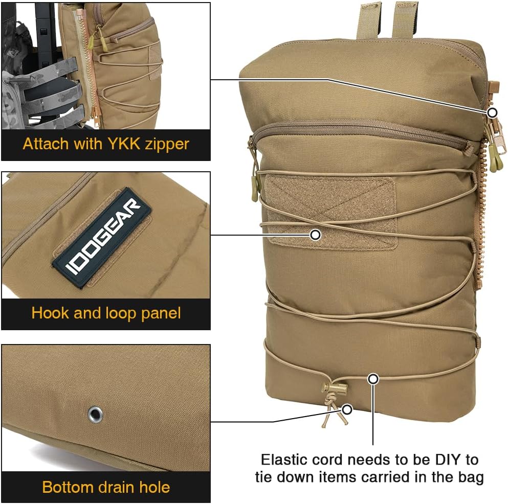 IDOGEAR Tactical Hydration Pack for 2L Hydration Water Bladder Outdoor Hiking Airsoft Water Bladder Carrier for Vest JPC2.0 Backpack