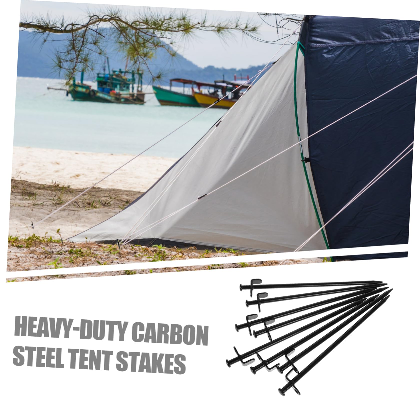 8pièces Piquets De Fixation Acier Sardines De Tente Robustes pour Camping Jardin Et Projets Extérieurs