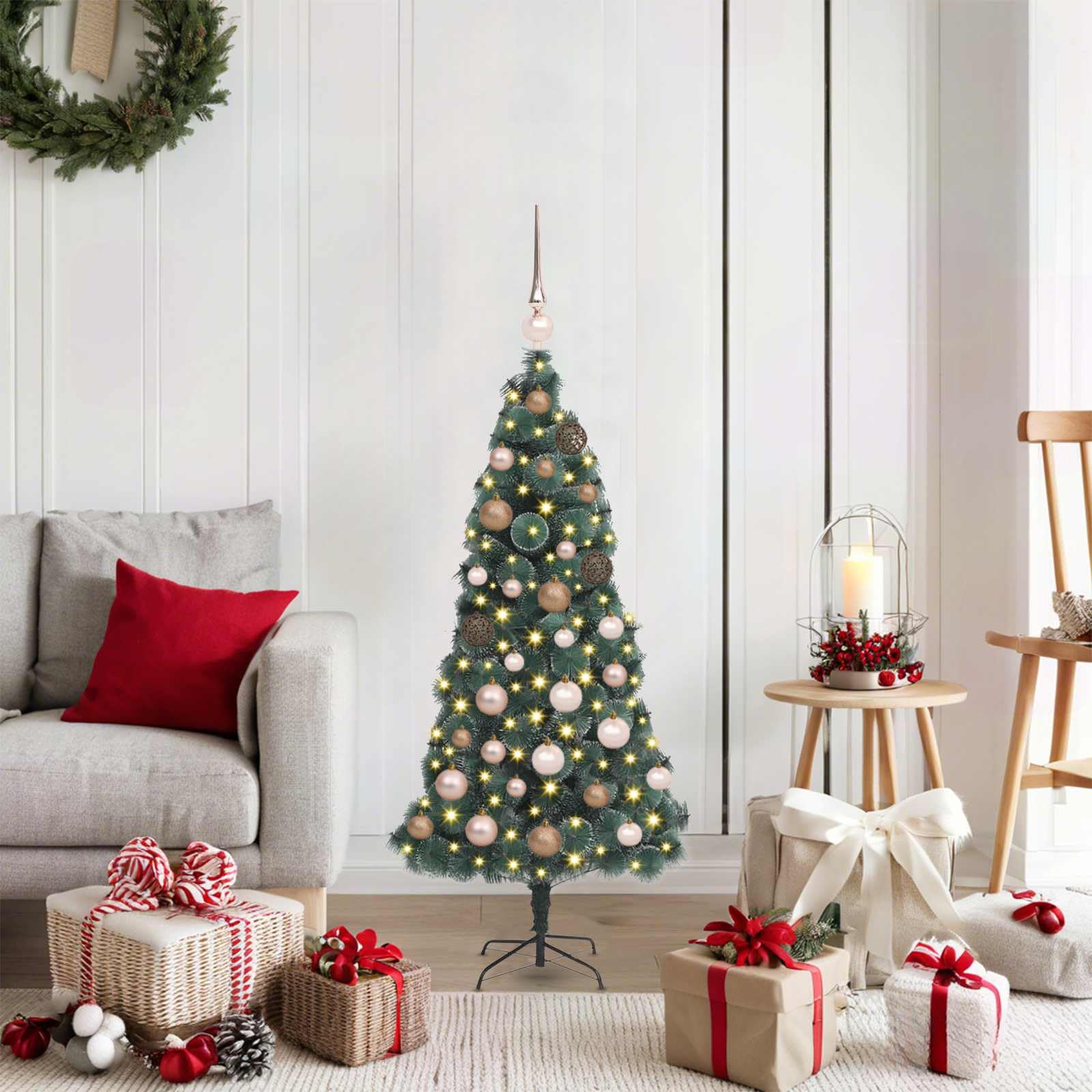 Sztuczna choinka z baldachimem zielona 120 cm, USB LED