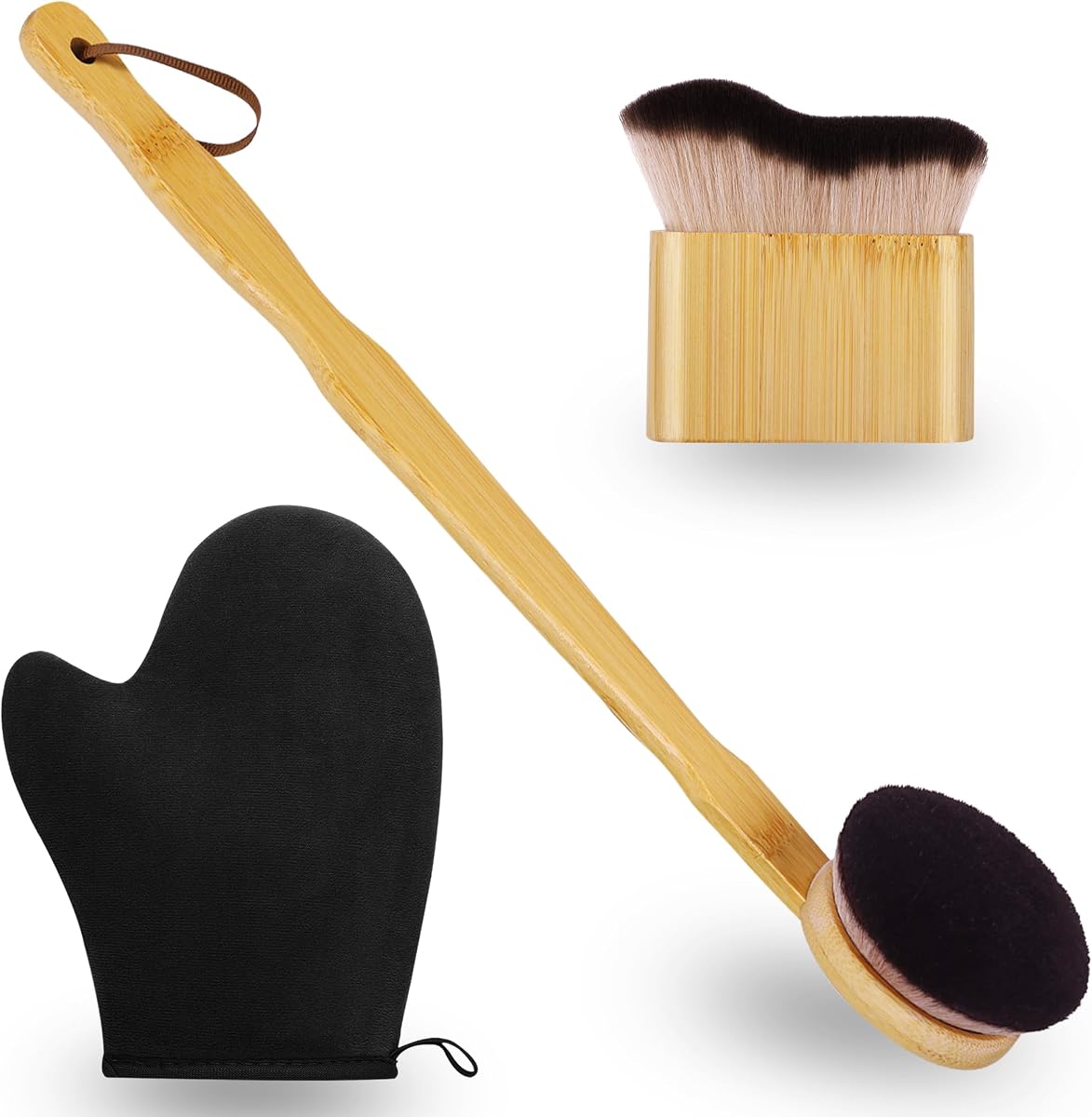 3 in 1 Streakless Self Tanning Mitt, Self Tanner Brush for Body | Self Tanner Mitt, Tanning Brush, Tanning Glove, Self Tanner Back Applicator, Back Tanning Applicator for for Lotion, Mousse