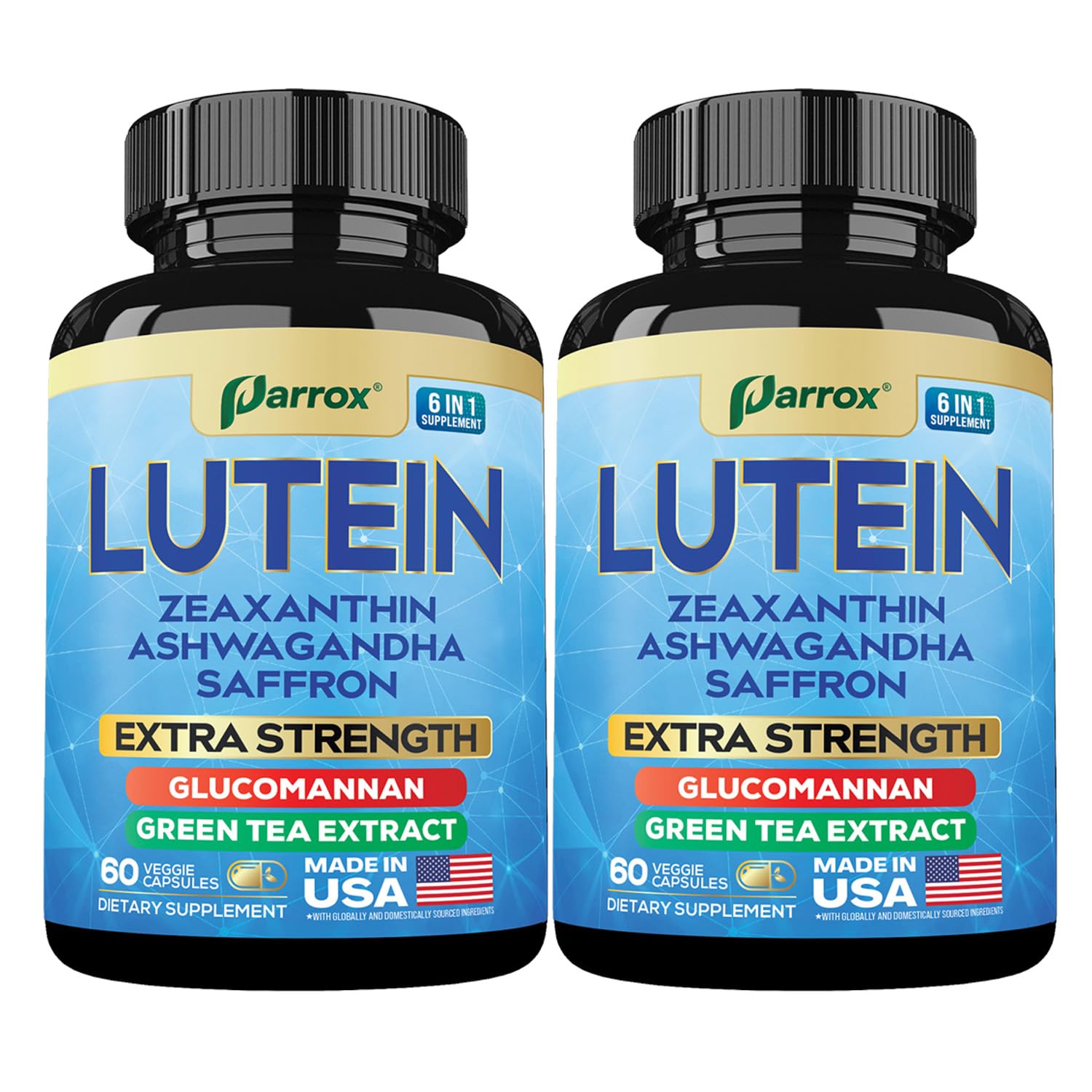 Lutein & Zeaxanthin Eye Vitamins for Adults, Vision Health Support, 2 Pack 60 Count (Pack of 2)