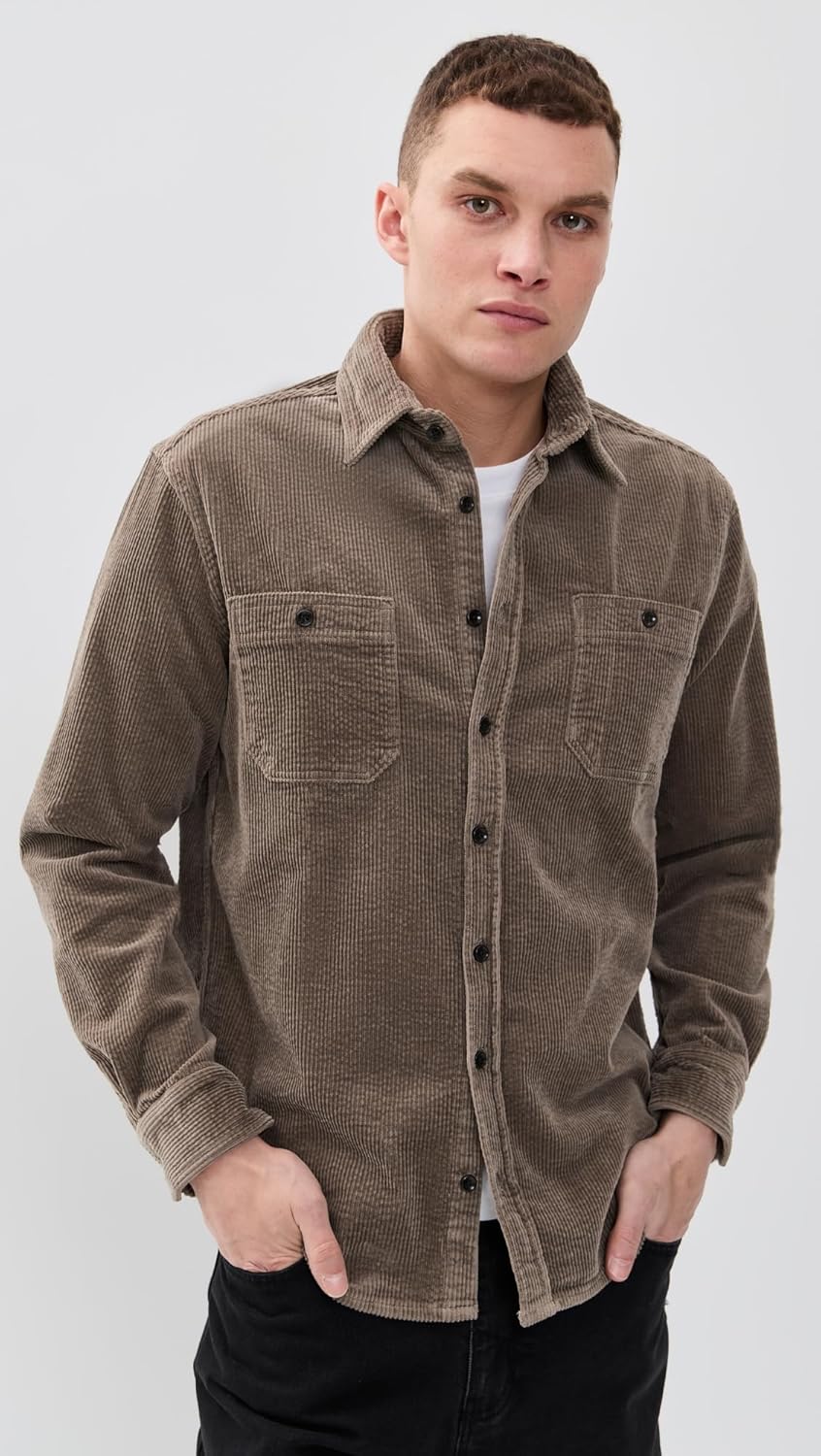 Taylor Stitch Men's The Corduroy Utility Shirt, Fatigue Olive, 19" Neck - Image 2