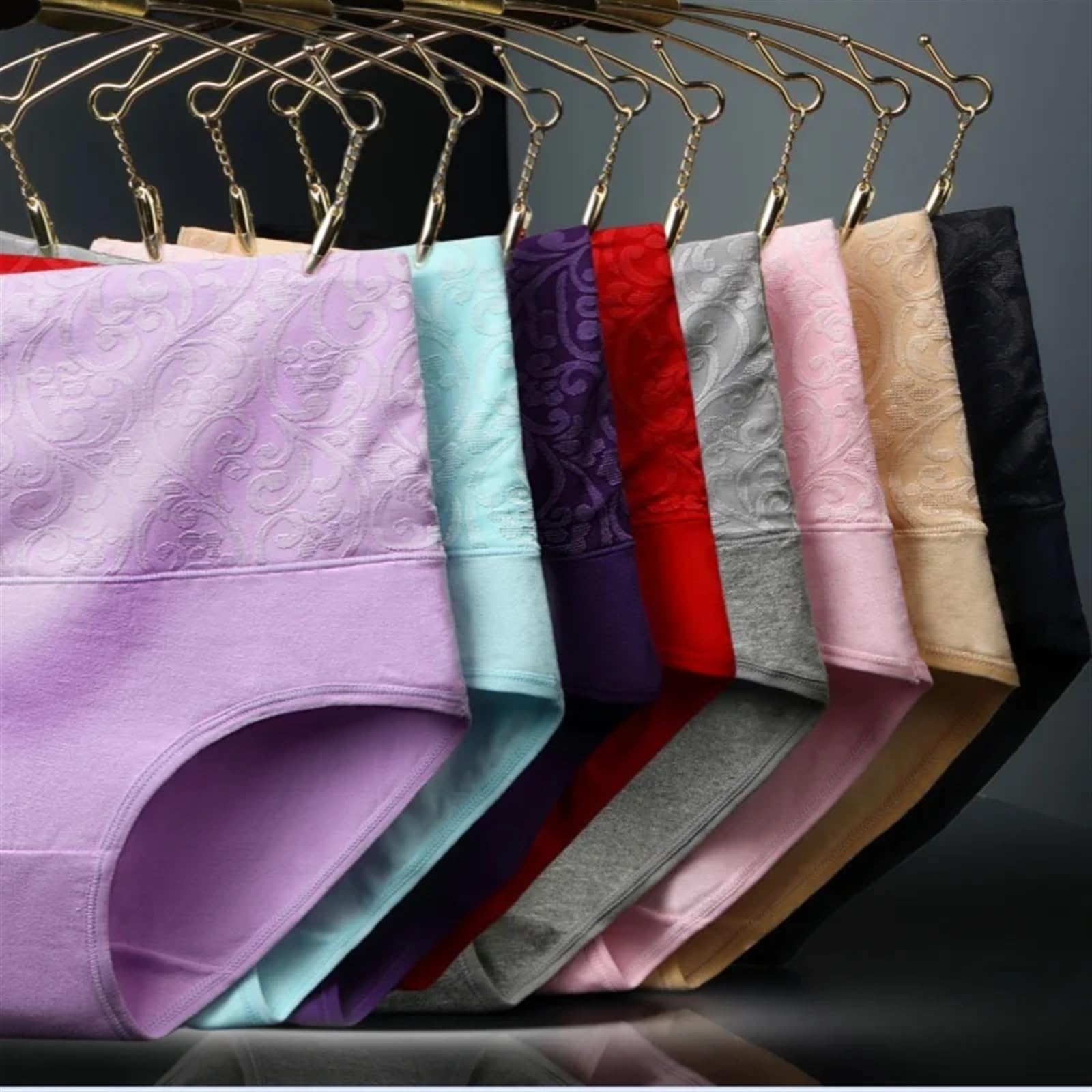 Majtki po kolana 12 sztuk/partia damska bawełniana wygodna bielizna w jednolitym kolorze z wysokim stanem, 5XL plus size damska bielizna pomocnicza po porodzie(Random Color 12pcs,XXXL)