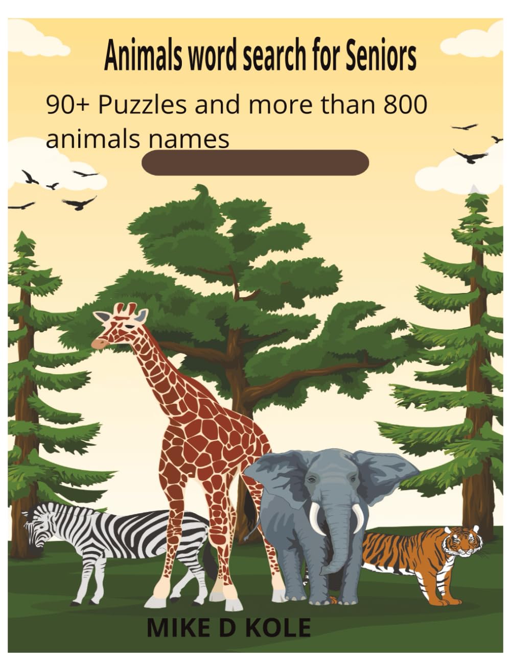 Animals word search for seniors and beginners