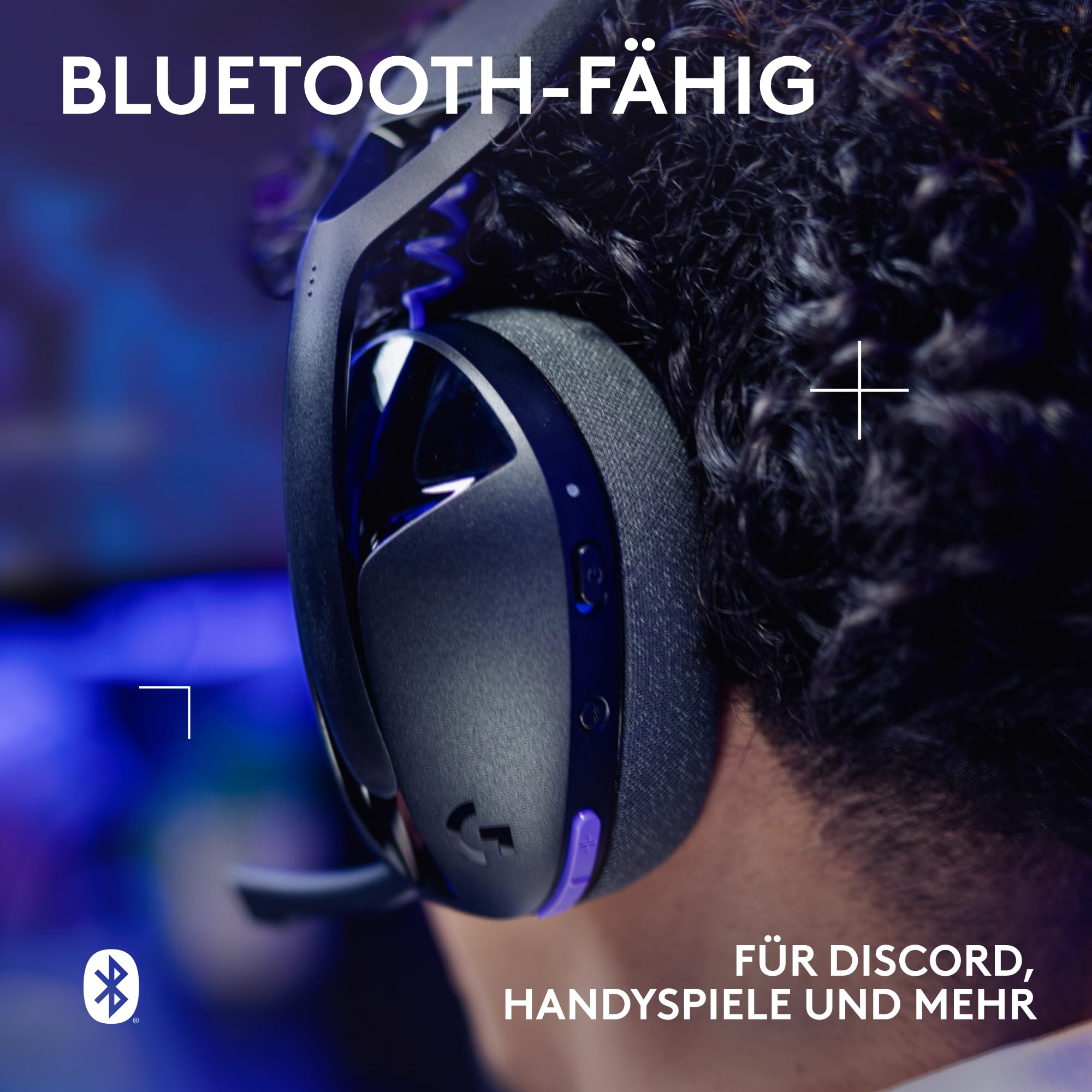 Logitech G G321 Lightspeed kabelloses Bluetooth-Gaming-Headset, dynamischer Komfort und Passform, 16-kHz-Schwingmikrofon, über 20 Std. Akkulaufzeit, PC, PS4, PS5, Nintendo Switch, Mobilgerät – Schwarz