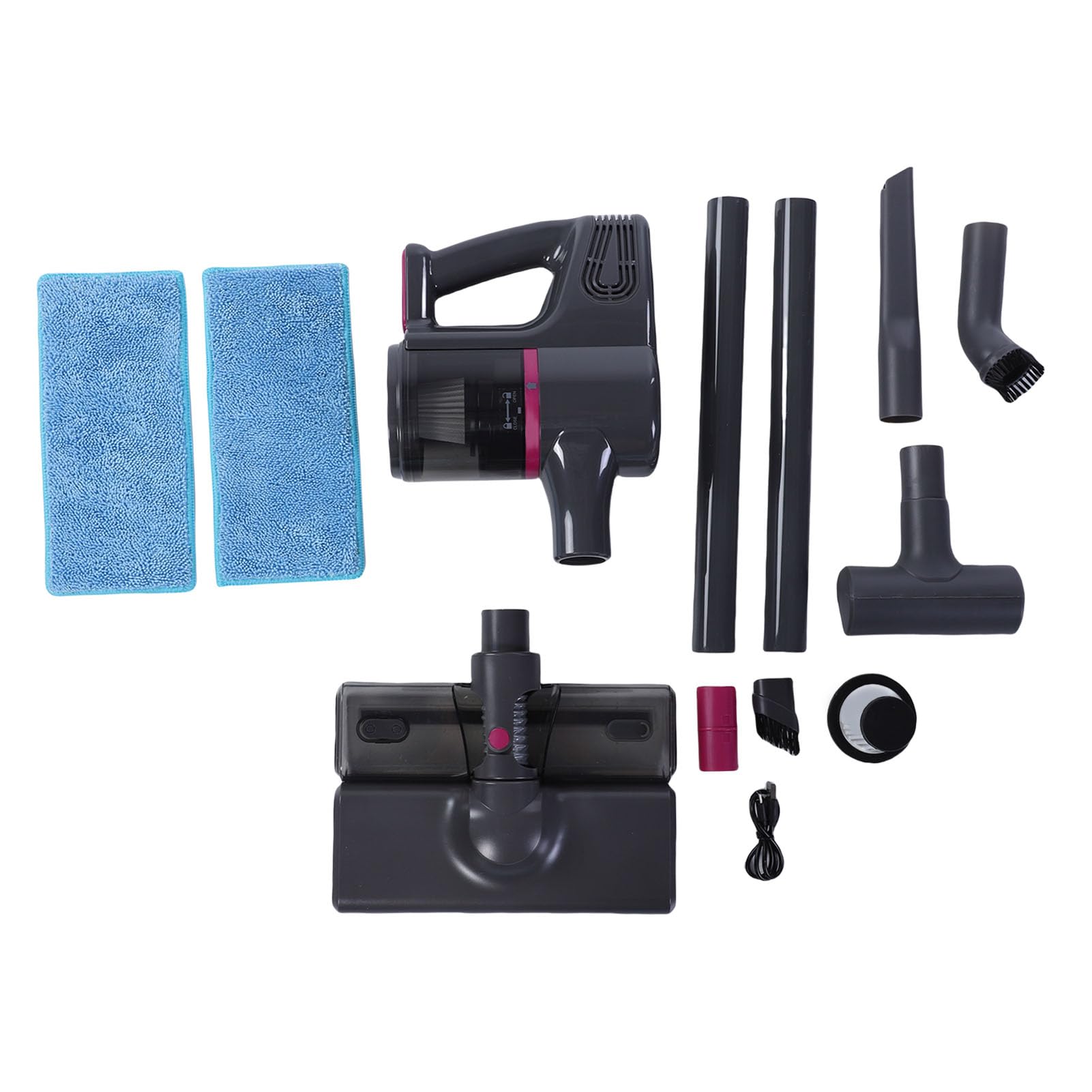 Aramox Aspiradora Inalámbrica, Aspiradora de Mano ABS con Succión de 15000 Pa, 3 Niveles, Diseño de Varilla 2 en 1, Batería de 2000 MAh, para el Hogar, Alfombra, Suelo Duro, Pelo de Mascotas, Coche