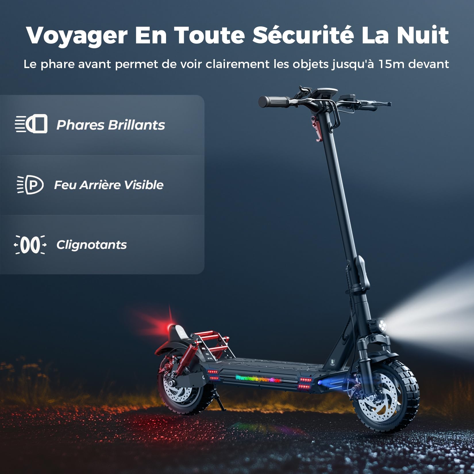 iScooter Trottinette électrique pour Adulte 10" avec serrures électroniques, Moteur de 8OO, autonomie 40-45 km, Max 25 km/h, contrôle app, Trottinette électrique Adulte Pliable, Charge 150 kg, Sac