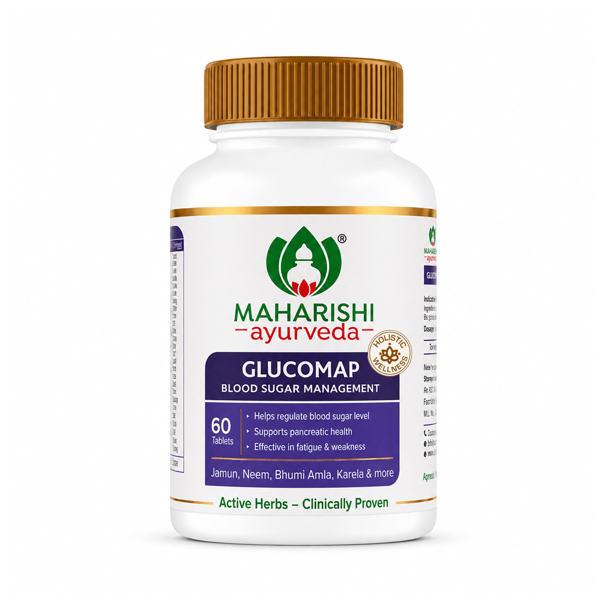 Maharishi Ayurveda Glucomap For Diabetes Management With Jamun,Karela,Neem,Arjuna Help Control Blood Sugar Levels Natural Glucose Regulator Helps In Blood Sugar Metabolism 60 Tablets Pack Of 1-image-41