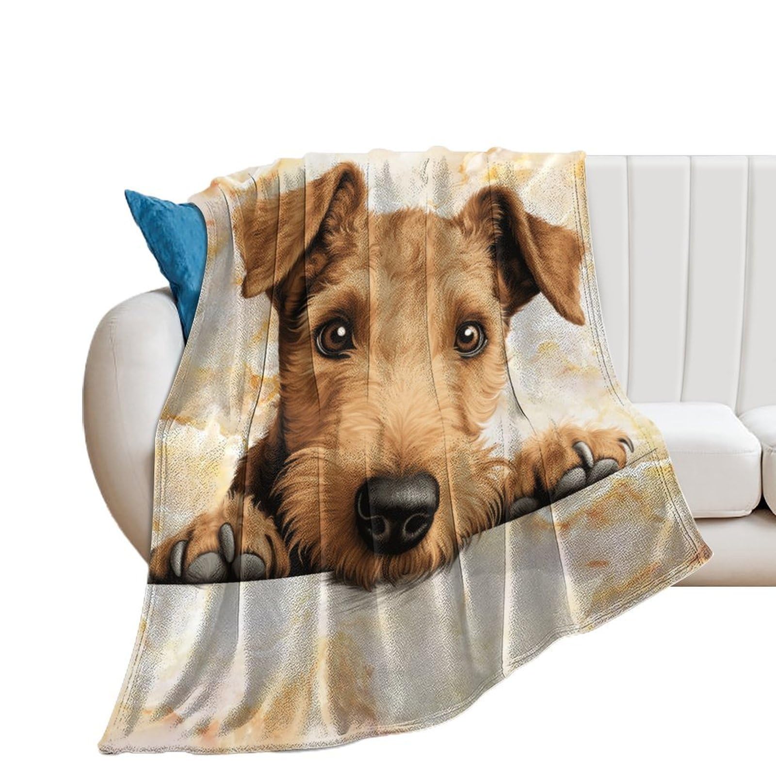 Luijorgy Girls Style-3 40X50in Flannel Fleece Throw Blanket For Couch Office Bed Sofa Home Decor Lakeland Terrier Lightweight Plush Fuzzy Cozy Soft Blankets And Throws For All Season Use