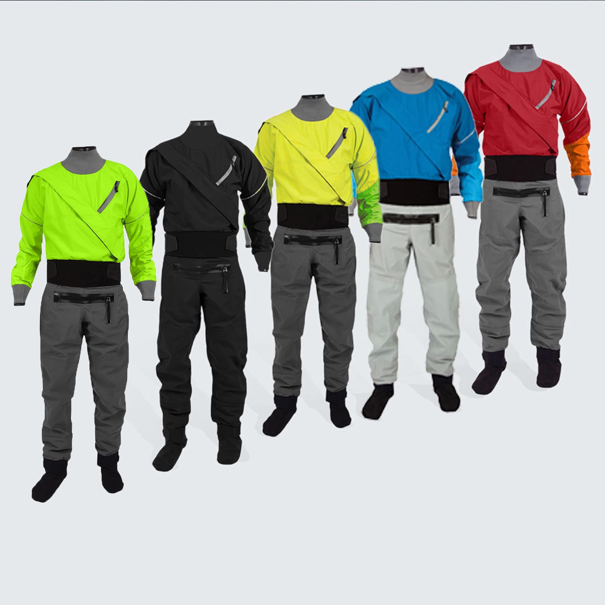 Trockenanzug Für Herren, Kajak, Leicht, 3-Lagig, Wasserdicht, Zum Paddeln, Angeln, Bootfahren, Kanufahren, Rafting, Tourengehen, Segeln,Red-M