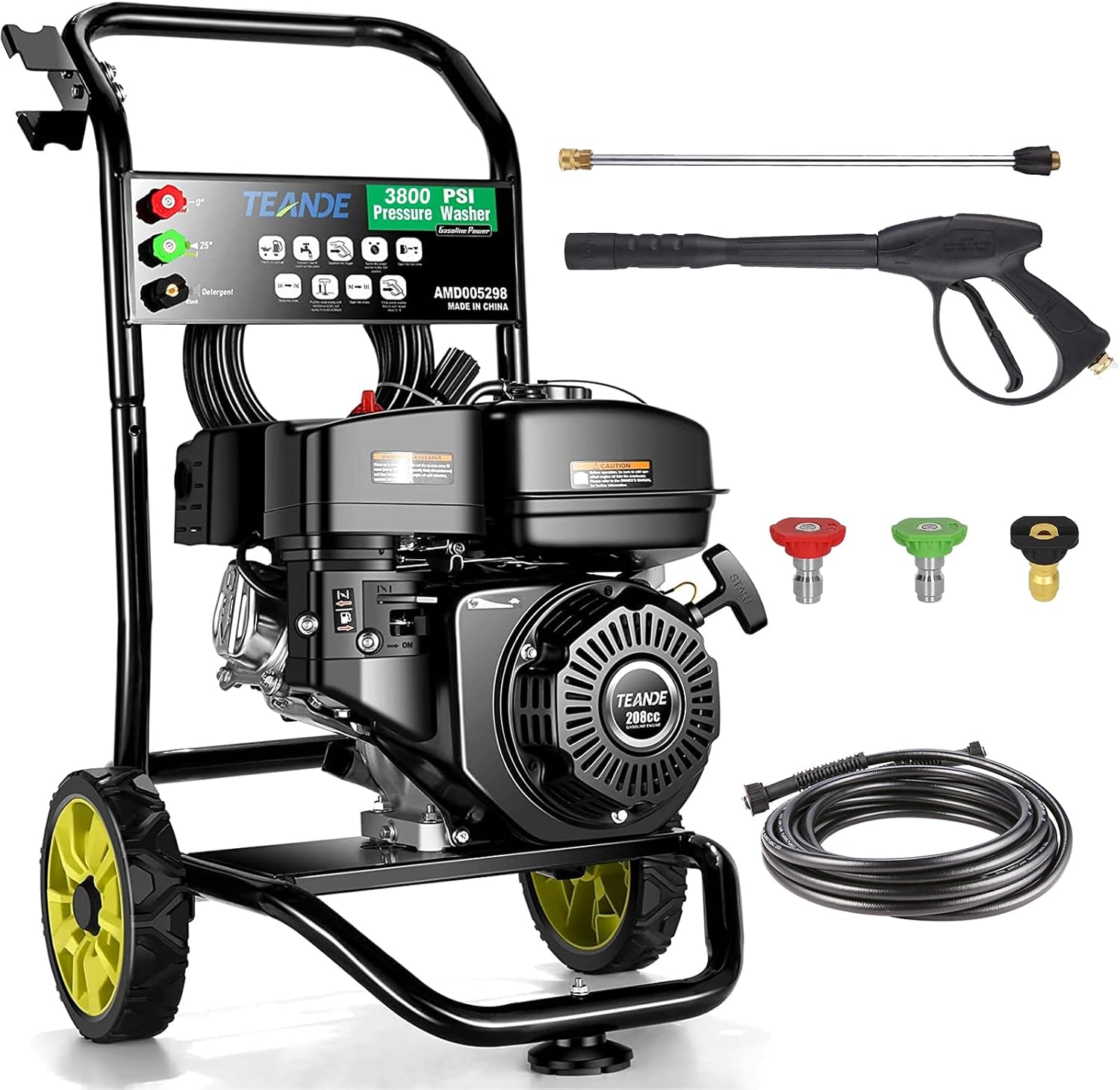 TEANDE 3800 PSI Gas Pressure Washer 2.6 GPM Power Washer