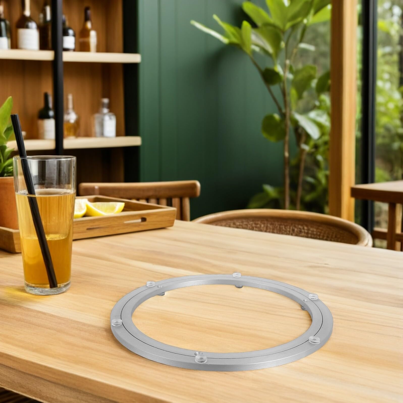 BESTYASH Plato Giratorio de Aleación de Aluminio para Mesa de Comedor 30 CM Rodamientos Industriales de Alta Resistencia Base Giratoria Silenciosa Resistente al Polvo y Aceite para Servir