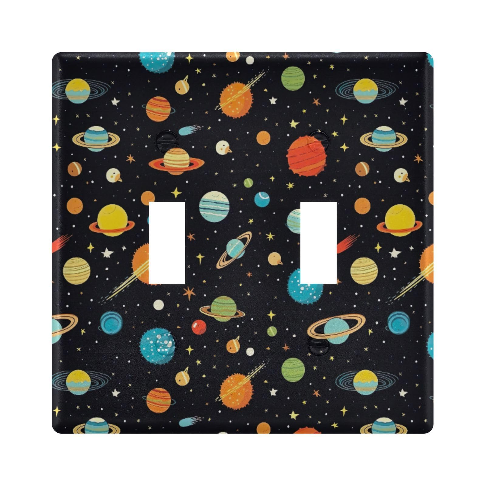 UMIRIKO Outer Space Planet Light Switch Cover Plate Covers Decorative Double Toggle Home Decor 202a8756