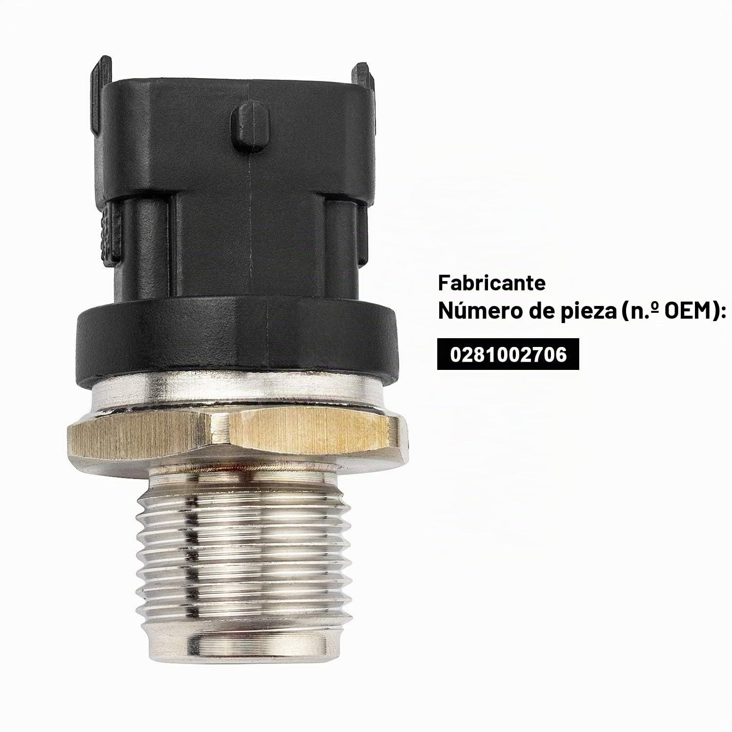 YAOPEI Sensor de presión de riel de combustible 0281002706
