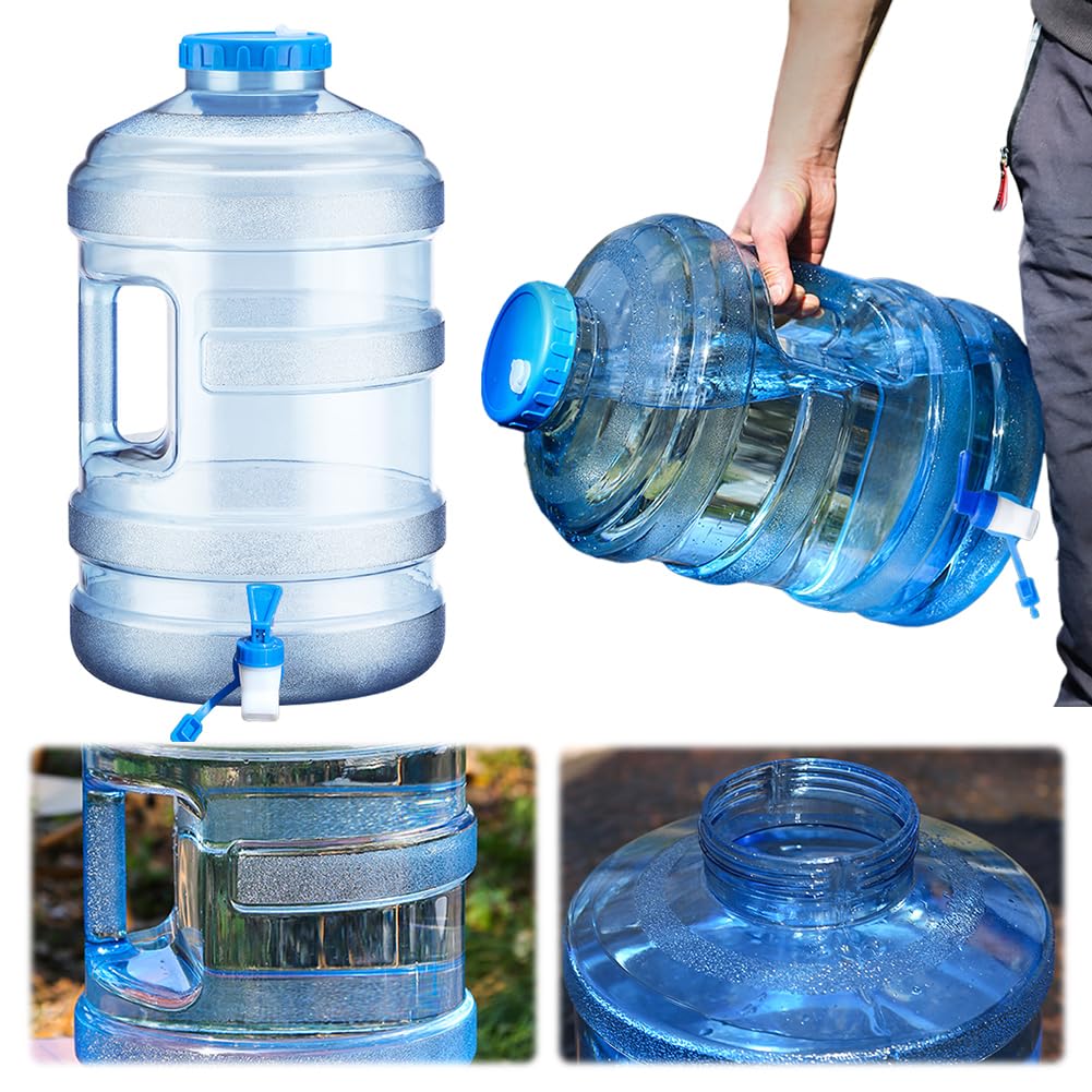 Starnearby Bidon d'eau avec Robinet 6L-18L, Réservoir d'eau Potable, Jerrican Alimentaire Camping, Conteneur d'eau sans BPA avec Brosse pour Camping, Randonnée, Barbecue, Pêche
